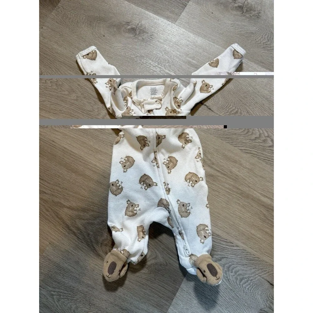 Just One You by Carters Newborn Koala Footed Sleeper Zip Up Waffle Knit NB